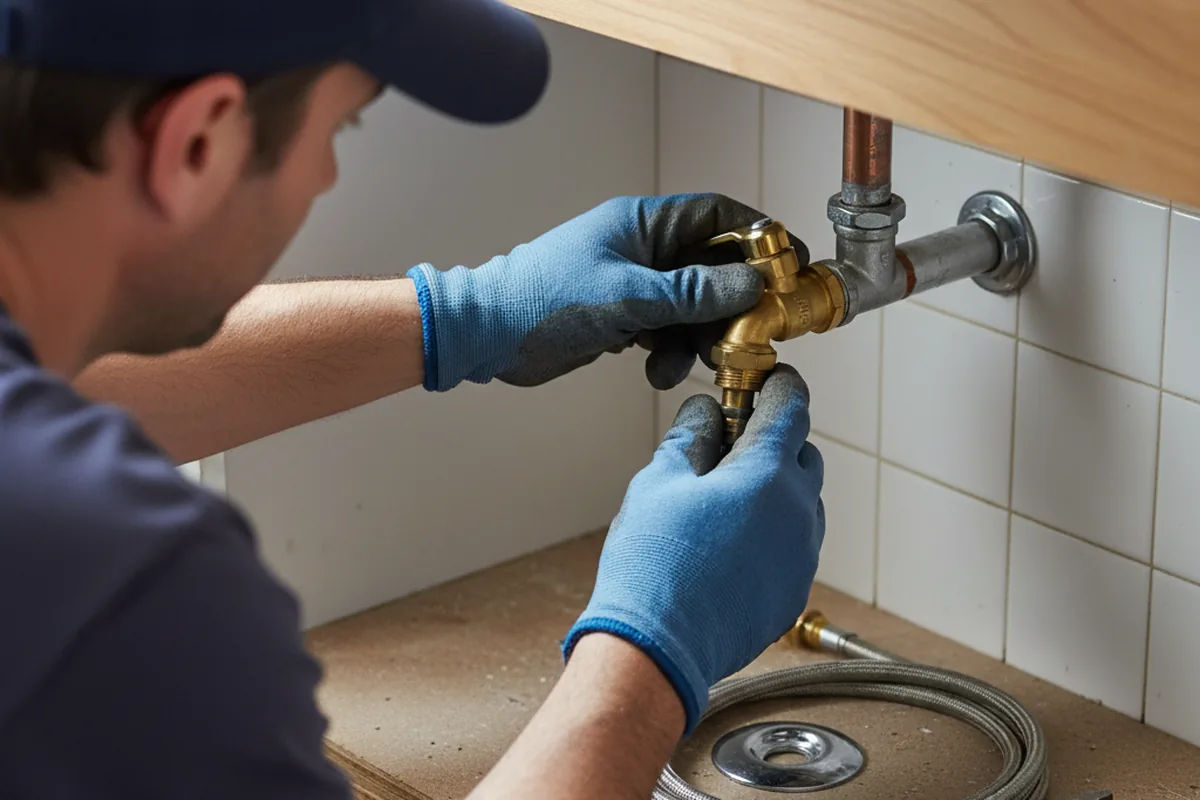 Shutoff valve and fitting work during Burst Pipe Repair in Elgin